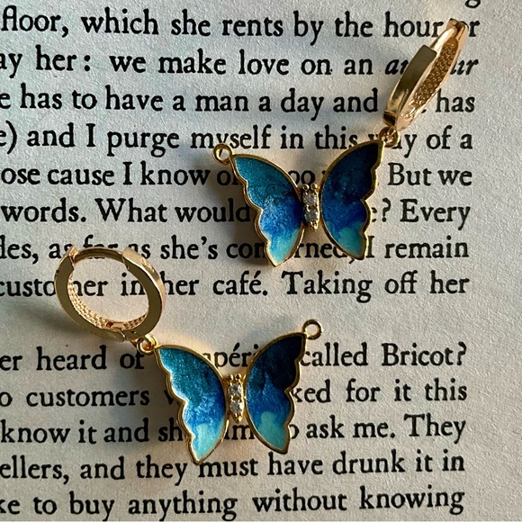 Blue Gold Earrings - Picture 1 of 1